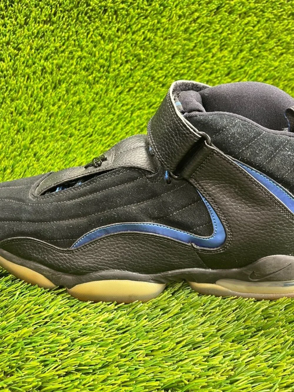 Nike Air Penny 4 Black Atlantic Mens Size 10.5 Athletic Basketball Shoes Sneaker
